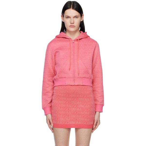  모스키노 Moschino Pink Zip-Up Hoodie 231720F097000