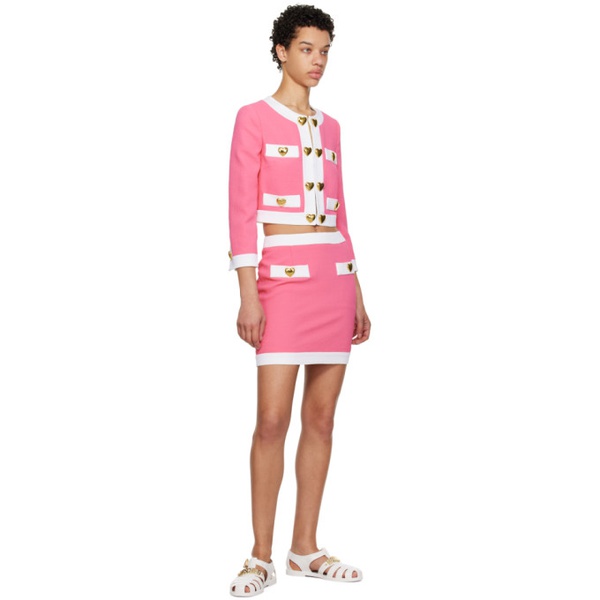  모스키노 Moschino Pink Heart Buttons Jacket 231720F063008
