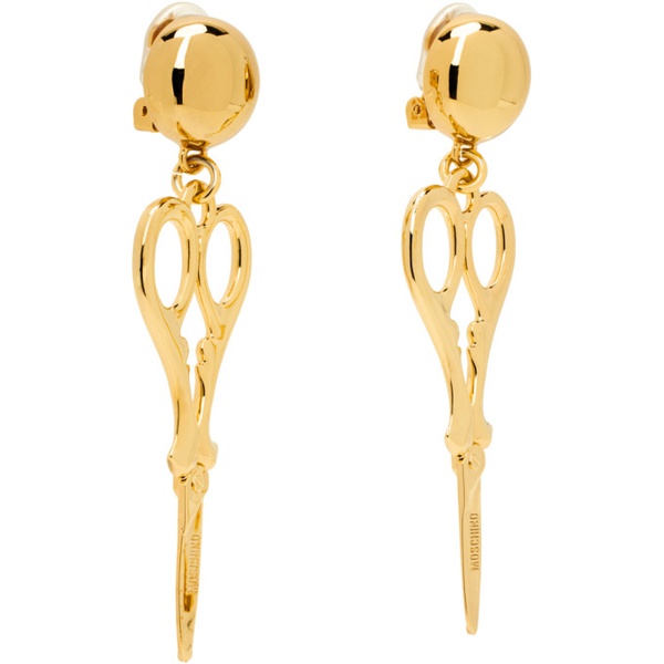  모스키노 Moschino Gold Scissor Earrings 232720F022001
