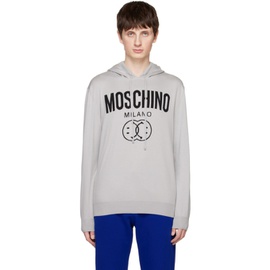 모스키노 Moschino Gray Double Smiley Hoodie 231720M202005