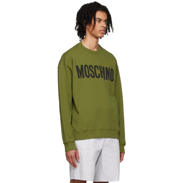  모스키노 Moschino Green Printed Sweatshirt 232720M204000