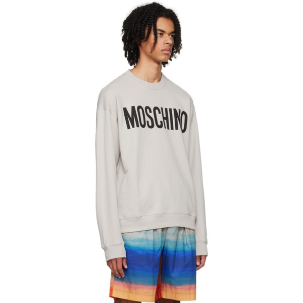  모스키노 Moschino Gray Printed Sweatshirt 232720M204001
