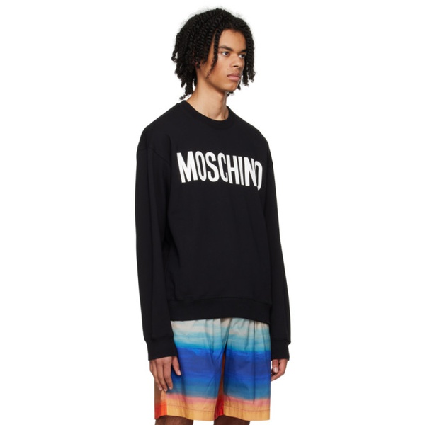  모스키노 Moschino Black Printed Sweatshirt 232720M204002