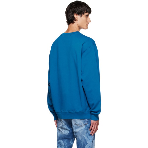  모스키노 Moschino Blue Varsity Sweatshirt 222720M204025