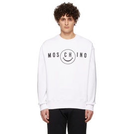 모스키노 Moschino White Smiley 에디트 Edition Sweatshirt 221720M204035