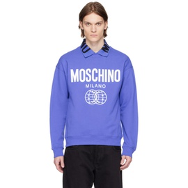 모스키노 Moschino Blue Printed Sweatshirt 231720M204013