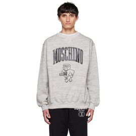 모스키노 Moschino Gray Varsity Sweatshirt 222720M204024