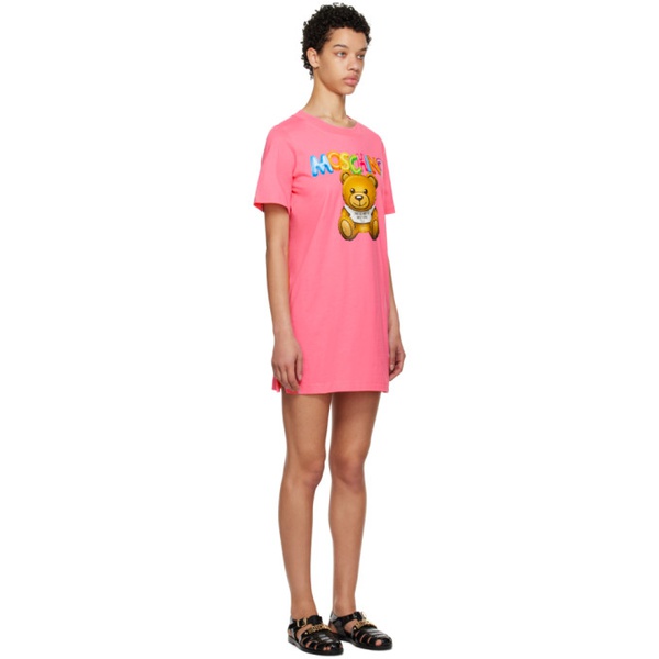  모스키노 Moschino Pink Inflatable Teddy Bear Minidress 231720F052030