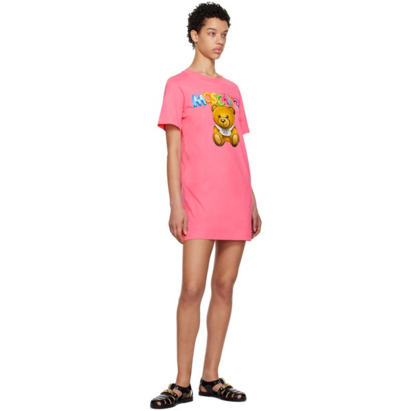  모스키노 Moschino Pink Inflatable Teddy Bear Minidress 231720F052030