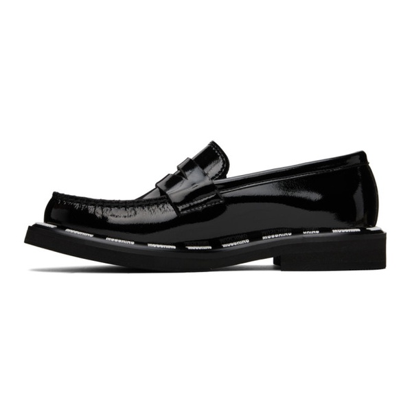 모스키노 Moschino Black Embossed Loafers 232720F121010