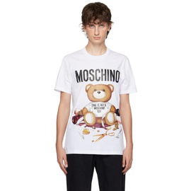 모스키노 Moschino White Teddy Bear T-Shirt 232720M213027