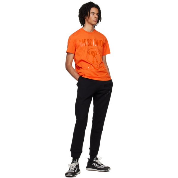  모스키노 Moschino Orange Double Question Mark T-Shirt 232720M213020