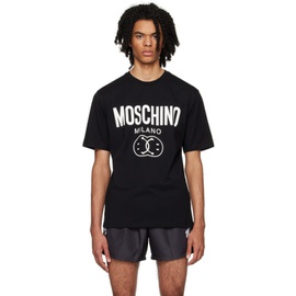 모스키노 Moschino Black Double Smiley T-Shirt 232720M213011