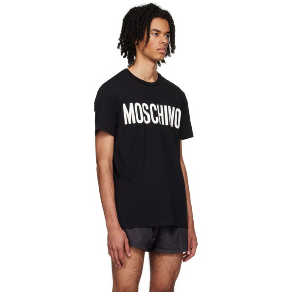  모스키노 Moschino Black Printed T-Shirt 232720M213000