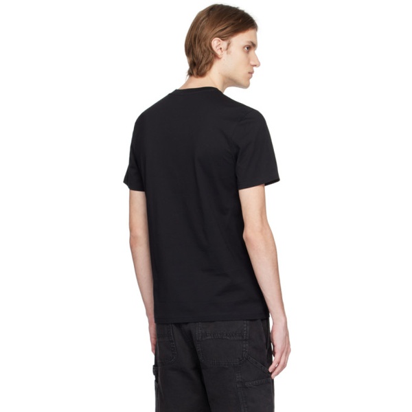  모스키노 Moschino Black Embroidered T-Shirt 231720M213005