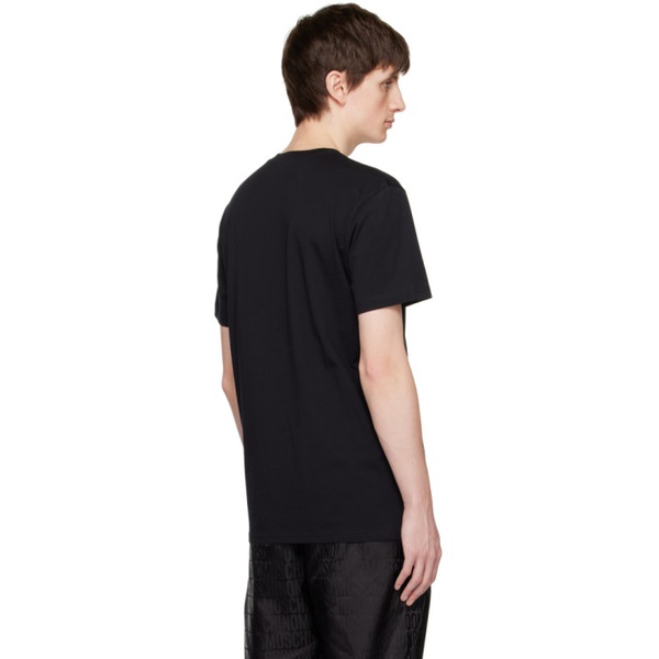  모스키노 Moschino Black Double Question Mark T-Shirt 231720M213020