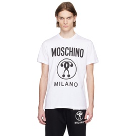 모스키노 Moschino White Printed T-Shirt 231720M213021