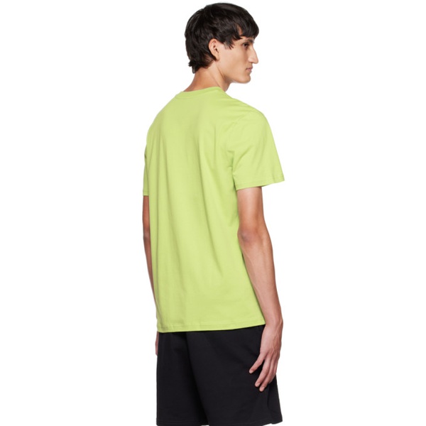  모스키노 Moschino Green Double Question Mark T-Shirt 222720M213003