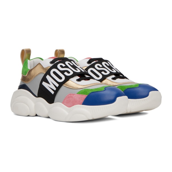  모스키노 Moschino Multicolor Elastic Band Teddy Sneakers 231720M237006