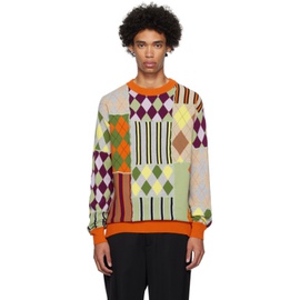 모스키노 Moschino Multicolor Patchwork Sweater 232720M201002
