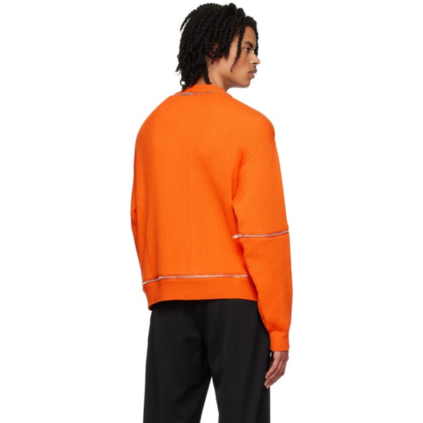  모스키노 Moschino Orange Zip Sweater 232720M201007