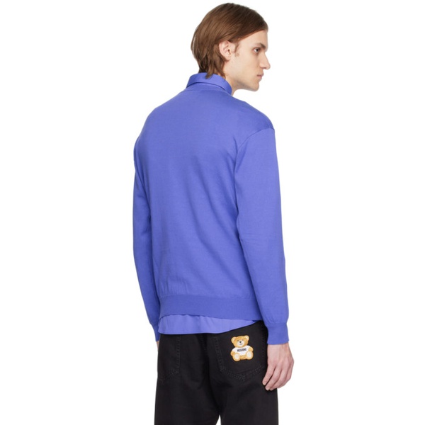  모스키노 Moschino Blue Patch Sweater 231720M201003