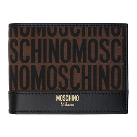 모스키노 Moschino Brown Jacquard Logo Wallet 232720M164001