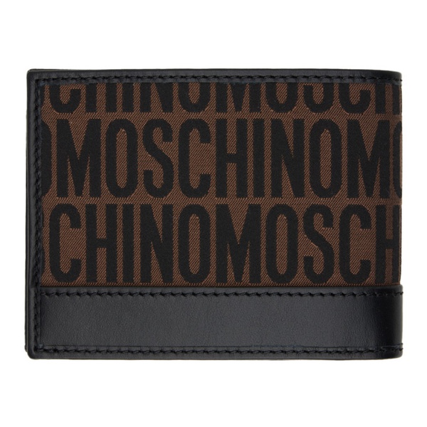  모스키노 Moschino Brown Jacquard Logo Wallet 232720M164001
