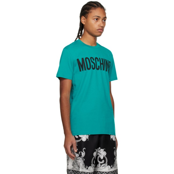  모스키노 Moschino Green Crewneck T-Shirt 222720M213017