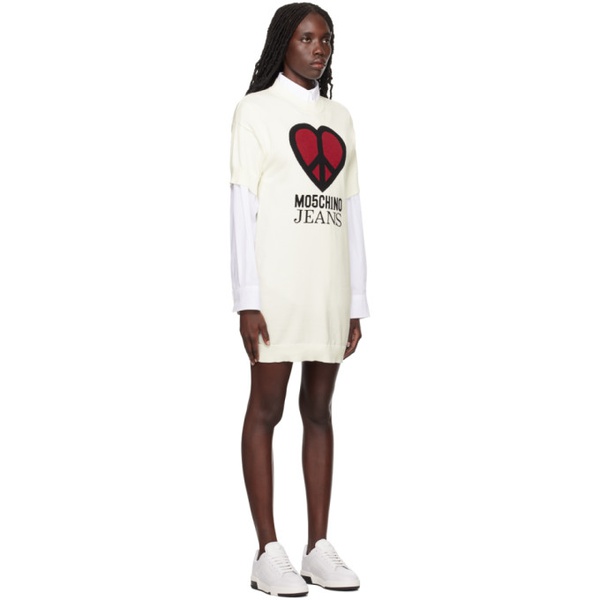  모스키노 Moschino Jeans White Peace & Love Minidress 241132F052006
