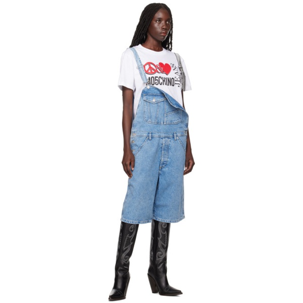  모스키노 Moschino Jeans Blue Pocket Denim Overalls 241132F070000