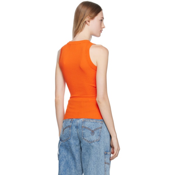  모스키노 Moschino Jeans Orange Half-Zip Tank Top 232132F111004