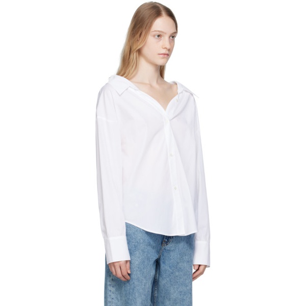  모스키노 Moschino Jeans White Button-Down Shirt 232132F109003