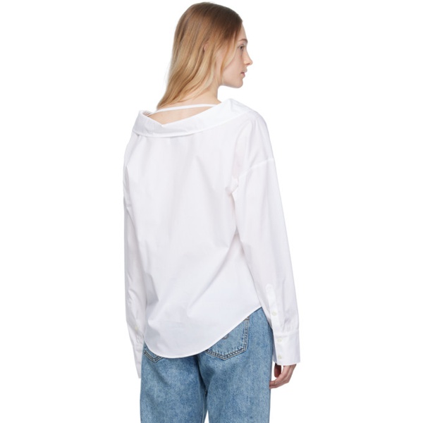  모스키노 Moschino Jeans White Button-Down Shirt 232132F109003