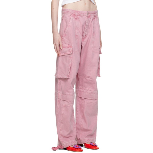  모스키노 Moschino Jeans Pink Cargo Jeans 232132F069001