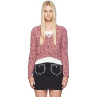 모스키노 Moschino Jeans Pink Cable Knit Cardigan 242132F095002