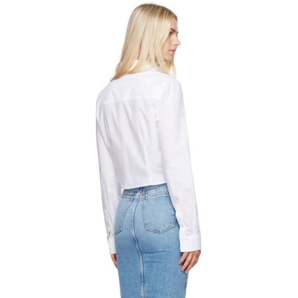  모스키노 Moschino Jeans White Printed Logo Shirt 242132F109000