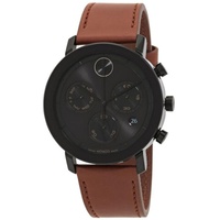 Movado MEN'S Bold Evolution Chronograph Leather Black Dial Watch 3600884