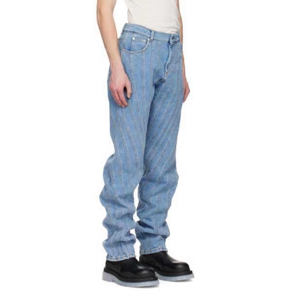  뮈글러 Mugler Blue Spiral Jeans 231345M186006