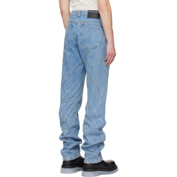  뮈글러 Mugler Blue Spiral Jeans 231345M186006