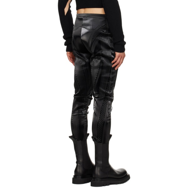  뮈글러 Mugler Black Embossed Trousers 231345M191011