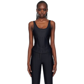 뮈글러 Mugler Black Corseted Tank Top 241345F358004