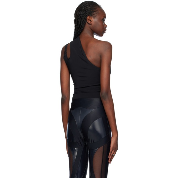  뮈글러 Mugler Black Asymmetric Bodysuit 241345F358007