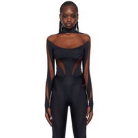 뮈글러 Mugler Black Illusion Bodysuit 241345F358028