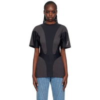 뮈글러 Mugler Gray & Black Paneled T-Shirt 241345F110002