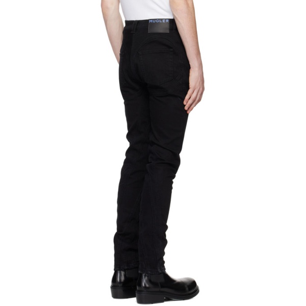  뮈글러 Mugler Black Spiral Jeans 241345M186001