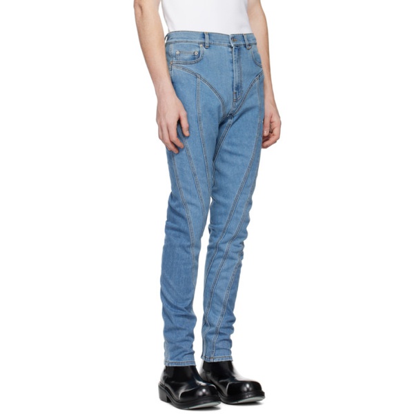  뮈글러 Mugler Blue Spiral Jeans 241345M186000