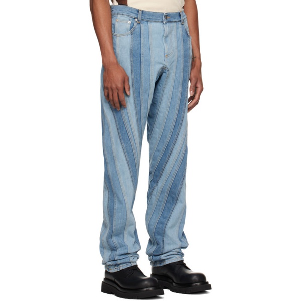  뮈글러 Mugler Blue Spiral Jeans 241345M186002