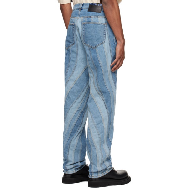  뮈글러 Mugler Blue Spiral Jeans 241345M186002