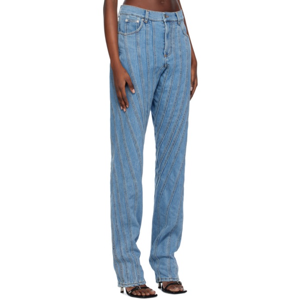  뮈글러 Mugler Blue Spiral Jeans 241345F069005